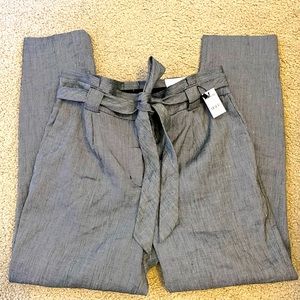 Express Tie Front Ankle Skinny Pant - 12R business pant grey tweed